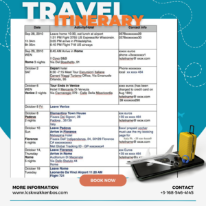 itinerary sample